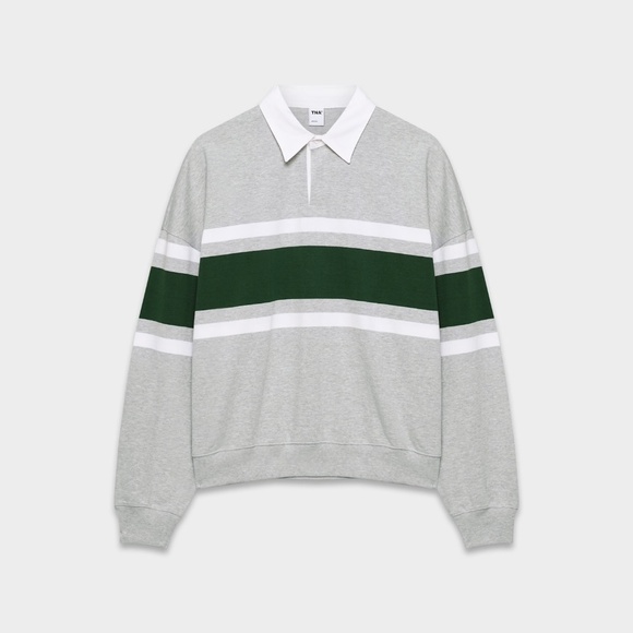 TNA Mighty Cotton Lomu Polo Longsleeve — XXS (Hthr Chrm / Campus Grn) - Picture 1 of 11